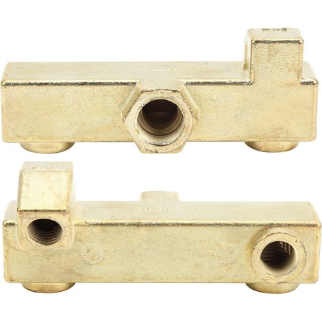 Stück 6-Wege-Ventilverbinder, quadratische Form, G3/8, Aluminiumguss, Zubehör für Luftpumpen und Kompressoren (1/5)