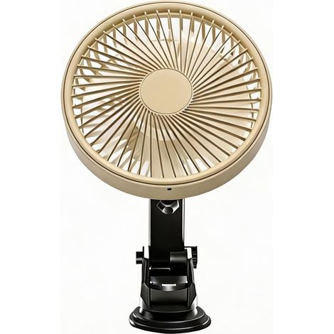 Ventilateur de refroidissement pour voiture - Rotation de la tête d'aspiration portable, flux d'air puissant réglable, moteur sans balais silencieux et puissant pour une utilisation intensive (1/5)