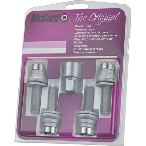 4 VIS ANTIVOL SU MCGARD M12X1.25/ PLAT/ LONG. 42.9MM/ Ø19MM