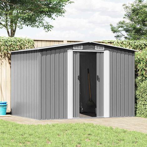 Maison Exclusive - Caseta de jardín de metal 257x205x178 cm gris (1/5)