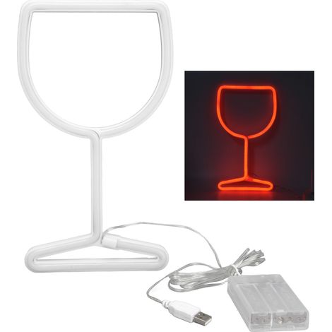 Enseigne Neon LED Portable : éclairage décoratif ABS/PVC 26.7x15x1.5cm, 185cm fil, 200LM, double alimentation USB/piles AA, waterproof IP45 – facile pour événements décorations