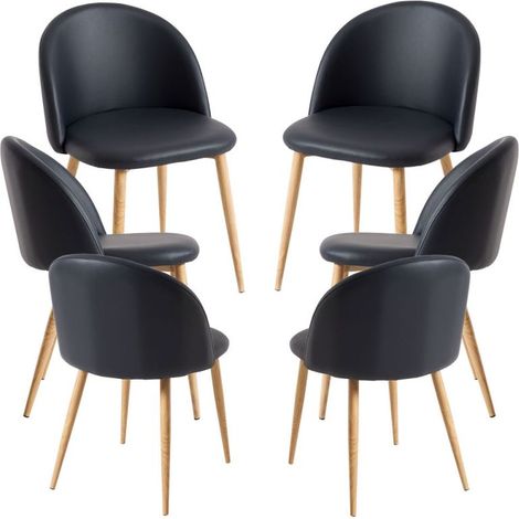 Packs Sillas Comedor - Pack 6 Sillas Vint Polipiel - Negro (1/5)