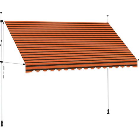 Maison Exclusive - Tenda da Sole Retrattile Manuale 350 cm Arancione e Marrone (1/5)