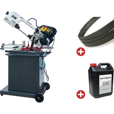 Torros – Scie à ruban mobile pour métaux – Angle réglable -45°/+60° – Capacité de coupe ronde 128 mm – Moteur 550W – 3 vitesses de coupe (1/5)