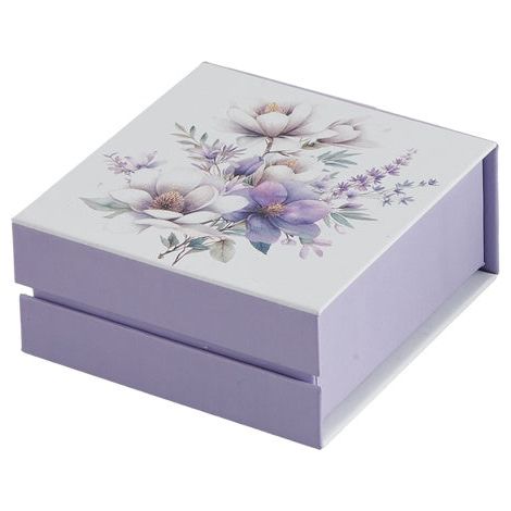 L'Arcolaio Scatola Flowers Portaconfetti 9 x 9 x 4 Cm Bomboniera Violet 1 Pz (1/2)