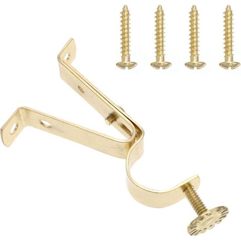 Staffe per asta per tende in acciaio resistente – Set di 4 pezzi in stile retrò, facili da installare, per montaggio a parete o a soffitto.