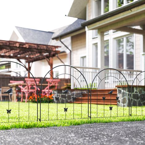 Clôture de jardin 300 x 70 cm en acier noir HAVRYA (1/5)