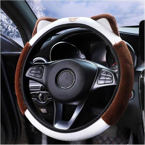 Housse de Volant - Peluche Douce Universelle 38 cm - Pour Voiture SUV Fourgonnette - 1 Pièce (1/5)