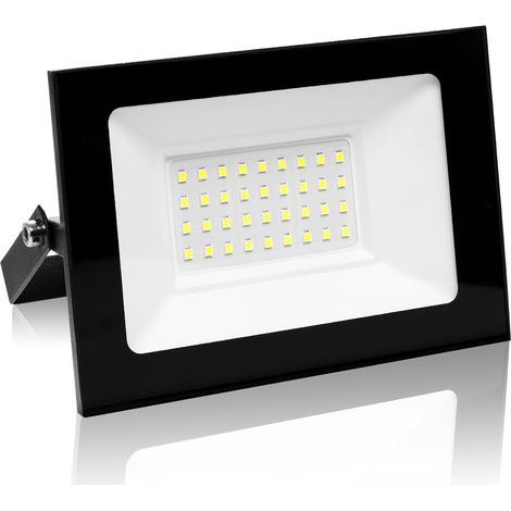 30W Projecteur LED d'extérieur, éclairage de sécurité LED d'extérieur 3000K, IP66, éclairage blanc lumière du jour pour entrepôt, aire de jeux, arrière-cour et parc (30W, 3000K) (1/5)