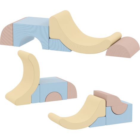Set de 5 Constructions Souples pour Enfants de 1.5 à 8 Ans, en Tissu Effet Velours et Mousse, Multicolore (1/5)