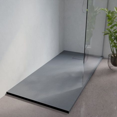 Receveur de douche 170x80 cm extra plat - SAPHIR- Gris ciment