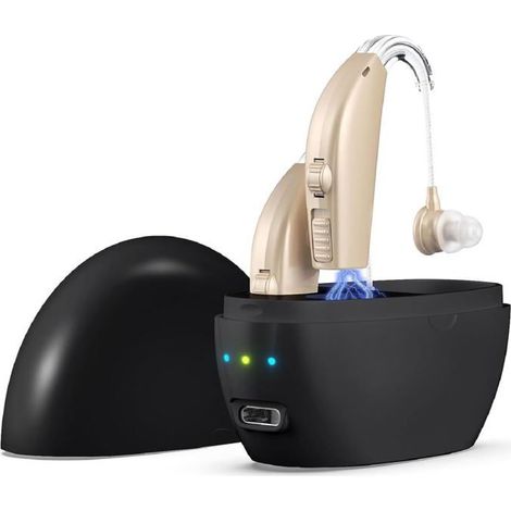 Appareil Auditif Rechargeable Anti-Bruit avec Contrôle de Volume et Étui de Charge (1/5)
