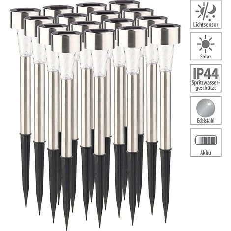 Set of 16 solar LED bollard lights, garden stake lights (1/4)