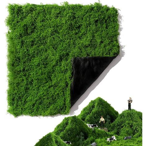 Tapis de Mousse pour la Décoration,Tapis De Mousse Artificielle Vert Tapis de Gazon Artificiel Jardin Miniature pour Bricolage Micro Paysage Maison de Poupée Jardin De Maiso (1/5)