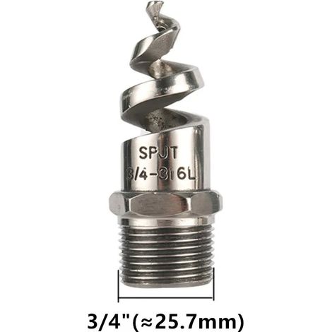Buse d'arrosage à jet spiralé en acier inoxydable 316L (filetage mâle 31/4 pouces) pour jardin et pelouse, à cône complet (1/5)