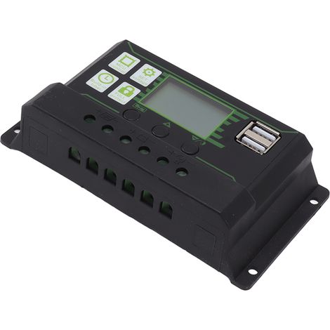 Régulateur de charge solaire PWM double port USB avec grand écran LCD 40 A (1/5)