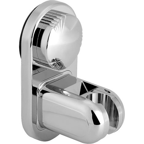 Support mural pour pommeau de douche avec ventouse, couleur argent, installation facile, angle réglable pour un confort optimal (1/3)