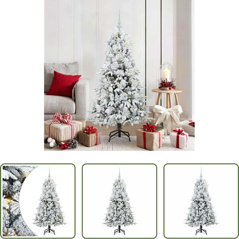 Künstlicher Baum - Künstlicher klappbarer Weihnachtsbaum Weiß 150 cm PE und PVC (1/5)