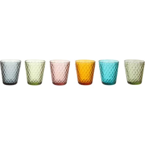 BICCHIERE IN VETRO A FORMA DI DIAMANTE PER ACQUA 300 ML VIOLA - BORM