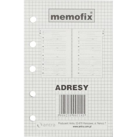 Insertar para el organizador MEM/M Direcciones Antra