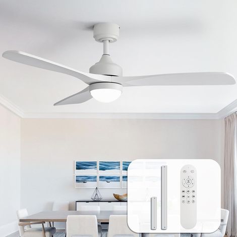 Sofucor 132cm Ventilateur Plafond avec Lumiere et Télécommande, Bois Massif [Energy Class D]