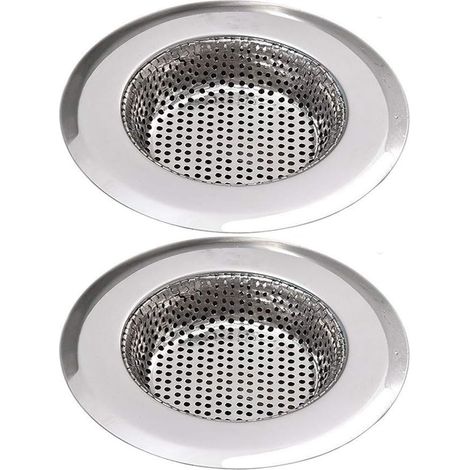 Filtri per lavello in acciaio inox, tappo di scarico, cestello filtro per scarico, tappo di scarico per bagno, filtro per lavello da cucina, tappo per lavello, filtro per lavello (2 pezzi) (9 cm)