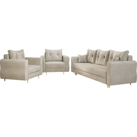Conjunto de muebles tapizado Veldala 106, Manila 02, Función de descanso, 0, Almacenaje, Tapiz (1/5)