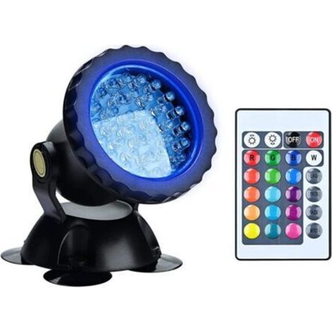PAIR RGB Projecteur Aquarium,sous-Marine Eclairage Submersible pour Poisson, LED étanche IP68 Lampe Angle Réglable Lumière avec Télécommande pour Jardin Pond Piscine Fontaine (1 Pack) [Classe énergéti (1/5)