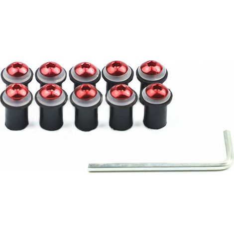 Motorcycle screws, 5mm windshield screws, universal fixing and decorative nuts, specific to high-displacement sports cars, 10 pieces. (1/5)