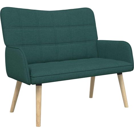 Divano a 2 Posti Verde Scuro 115 x 61 x 87 cm Tessuto vidaXL (1/5)