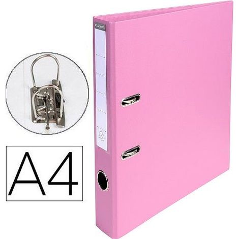 Carpeta de palanca 2 anillas Lomo 50mm A4 Rosa