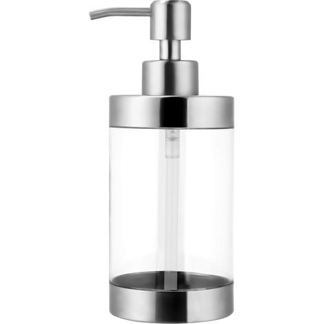 Dispensador de jabón de acero inoxidable - Para baño, fregadero de cocina, oficina, hotel - 300 ml - Acabado cepillado