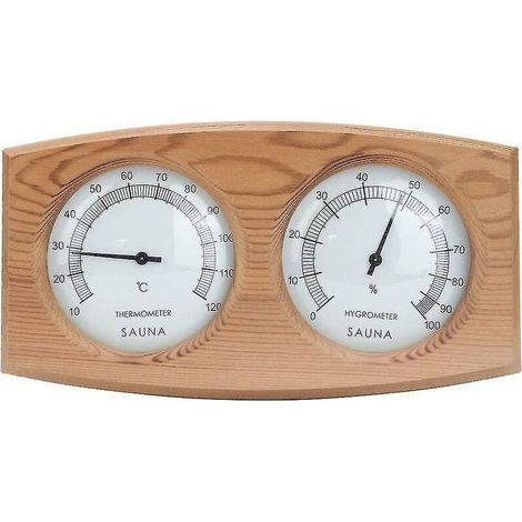 Sauna Thermometer 2 In 1 Wood Thermo Hygrometer Thermometer Hygrometer Steam Sauna Accessories (1/5)