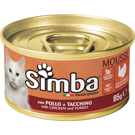 ALIMENTO PER GATTI 'MOUSSE' pollo e tacchino - gr 85- 24 pezzi  - MONGE