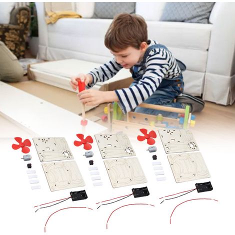 Kit de construcción de ventilador eléctrico de madera para armar: un modelo educativo e interesante para niños.