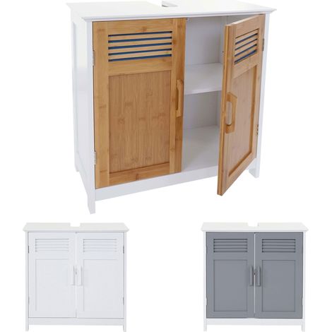 Meuble sous-vasque HWC-A85, 60x60x30cm - gris (1/5)