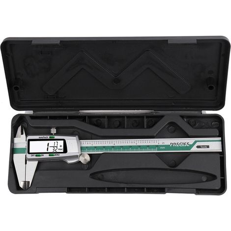Subler Digital INSIZE 0-150 mm, 0,01 mm, Edelstahl, Messelektronik, LCD, wasserdicht, silber/grün (1/5)