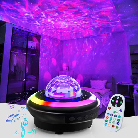 Lampe de projection d'ambiance créative pour la décoration de la chambre, veilleuse LED rechargeable pour lit de dortoir, noire. (1/5)
