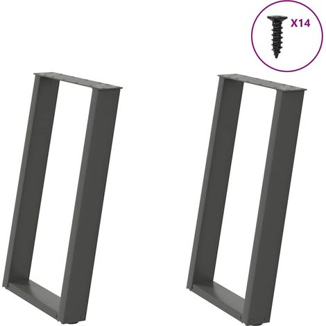 Esstischbeine U-Form 2 Stk. Anthrazit 60x(72-73) cm Stahl