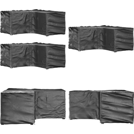 Gartenmöbel-Abdeckungen in L-Form 2 Stk. 16 Ösen 215x215x90 cm - Gartenmöbelschutzhülle - Rattanmöbel Abdecken - Wetterfeste Gartenabdeckung - UV-Schutz Gartenmöbel - Gartenmöbelüberdachung - Home & L (1/5)