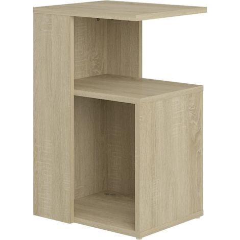 Mesa auxiliar de madera contrachapada color roble 36x30x56 cm vidaXL