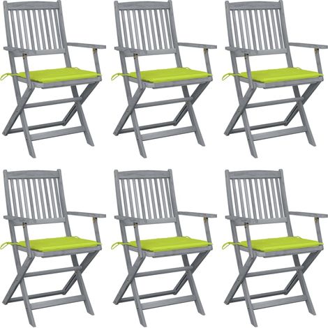 Sitzkissen - vidaXL Klappbare Gartenstühle 6 Stk. mit Sitzkissen Massivholz Akazie - Klappstühle (1/5)
