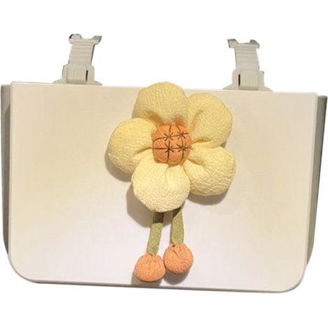 Sac suspendu pliable en plastique pour appui-tête auto, organisateur de siège arrière léger, pochette rangement poubelle avec motif fleur (1/5)