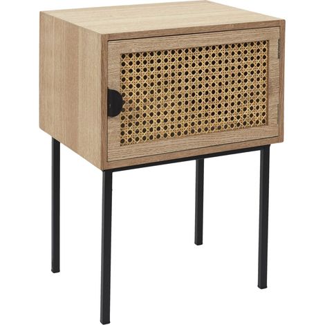 Table de chevet 1 porte en cannage (1/4)