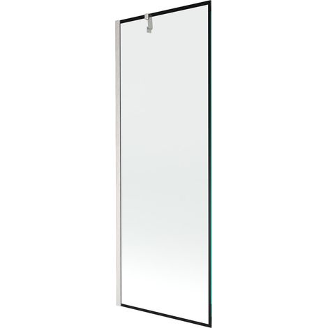 Mexen Next paravento per vasca da bagno a 1 anta 70 x 150 cm, cornice nera, nichel spazzolato - 895-070-000-00-70-97 (1/5)