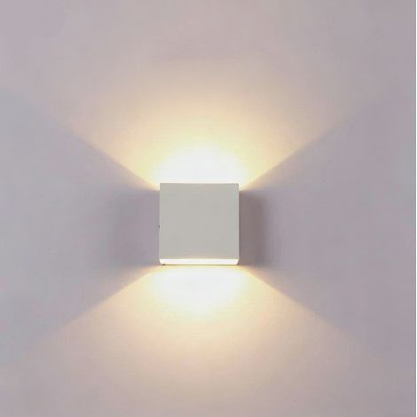Applique Murale LED 6W Moderne Intérieure, Dimmable, Blanc Chaud 3000K, Boîtier Blanc, Éclairage de Décoration pour Chambre à Coucher, Salon (1/5)