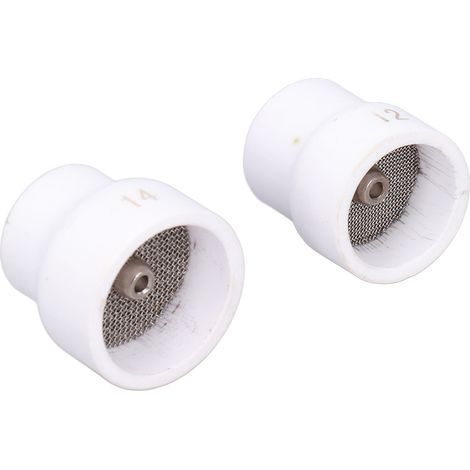 2 Pièces Bec de Soudage TIG 12/14 en Céramique, Accessoires pour Torches WP9/17/18/20/25/26 (Blanc) (1/5)