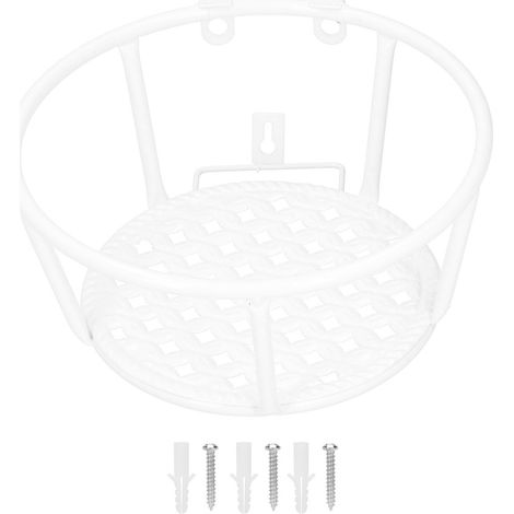 Porte-suspendu pour pots de fleurs en fer – Support mural décoratif pour balcon, jardin et patio (1 panier incluant vis et chevilles)