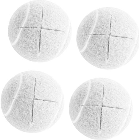 8 balles de tennis prédécoupées pour pieds de meubles et sols (blanches)