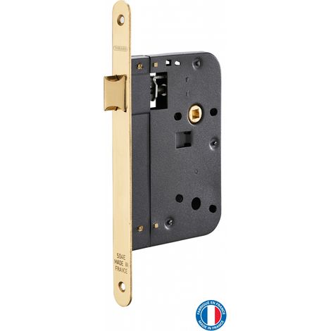THIRARD - Serrure encastrable pour porte intérieure, axe 70mm, bouts ronds, laiton poli verni - THIRARD (1/4)